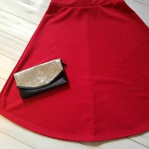 🆕️Small. Red Scuba A-Line Skirt. Super Stretchy